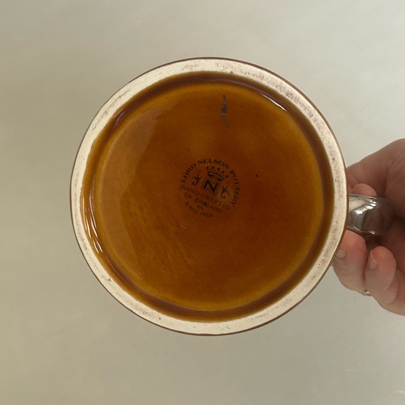 Lord & Taylor Pottery  Vintage Ceramic 24oz Beer Stein with Silver Handle - Picture 6 of 8